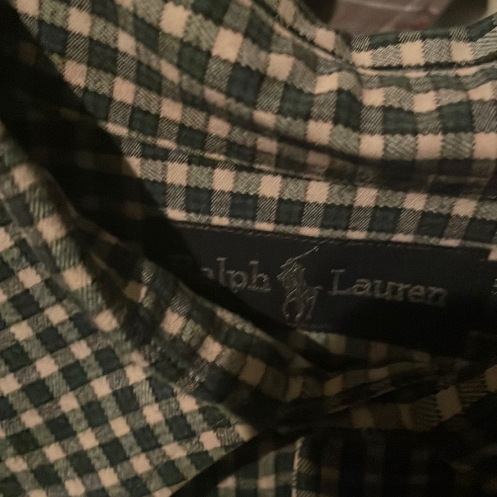 Green and white checkered shirt Ralph Lauren